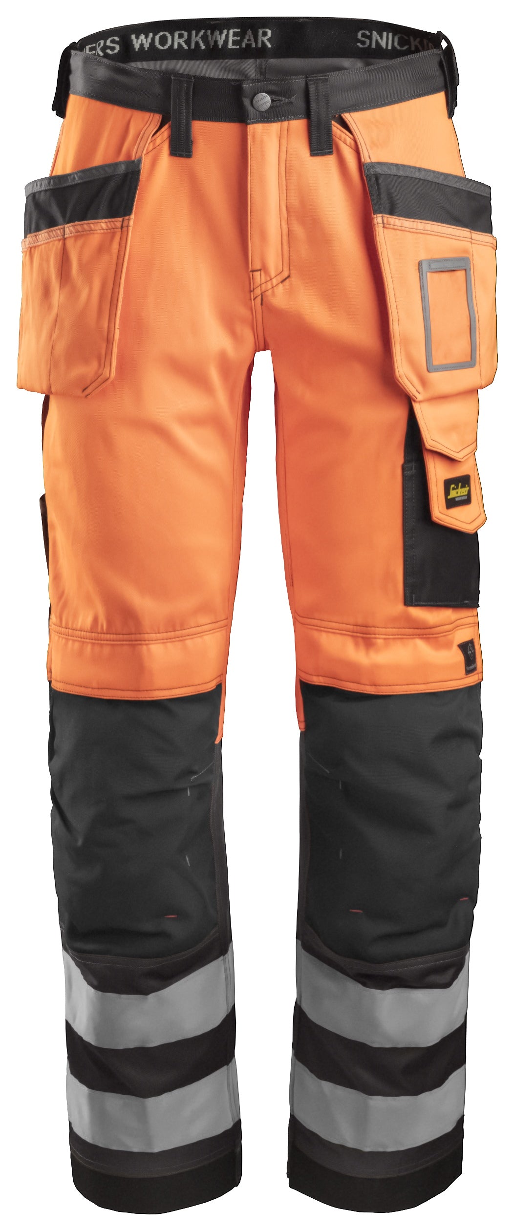 Snickers 3333 Hi-vis Trousers Orange Class 2 Orange\Muted Black