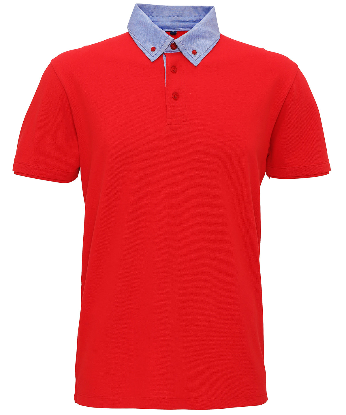 Asquith & Fox Mens chambray button-down collar polo