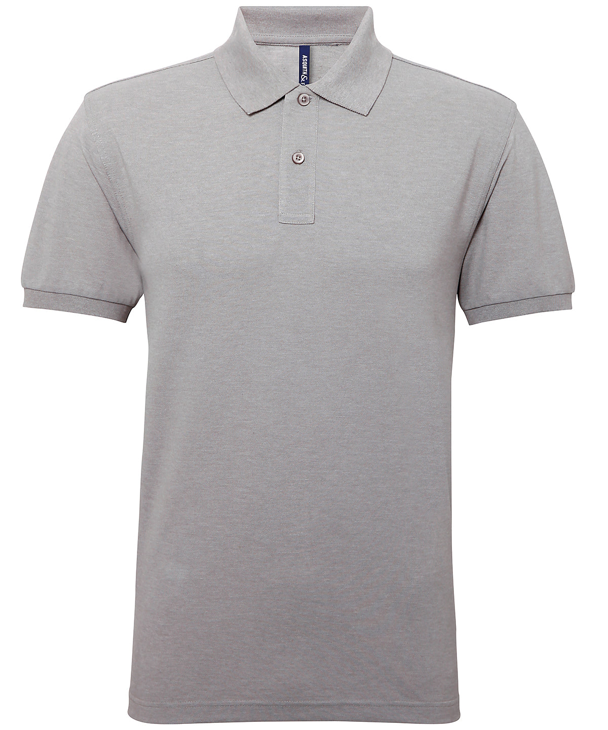 Asquith & Fox Men’s polycotton blend polo Heather Grey - S - Polo Shirts