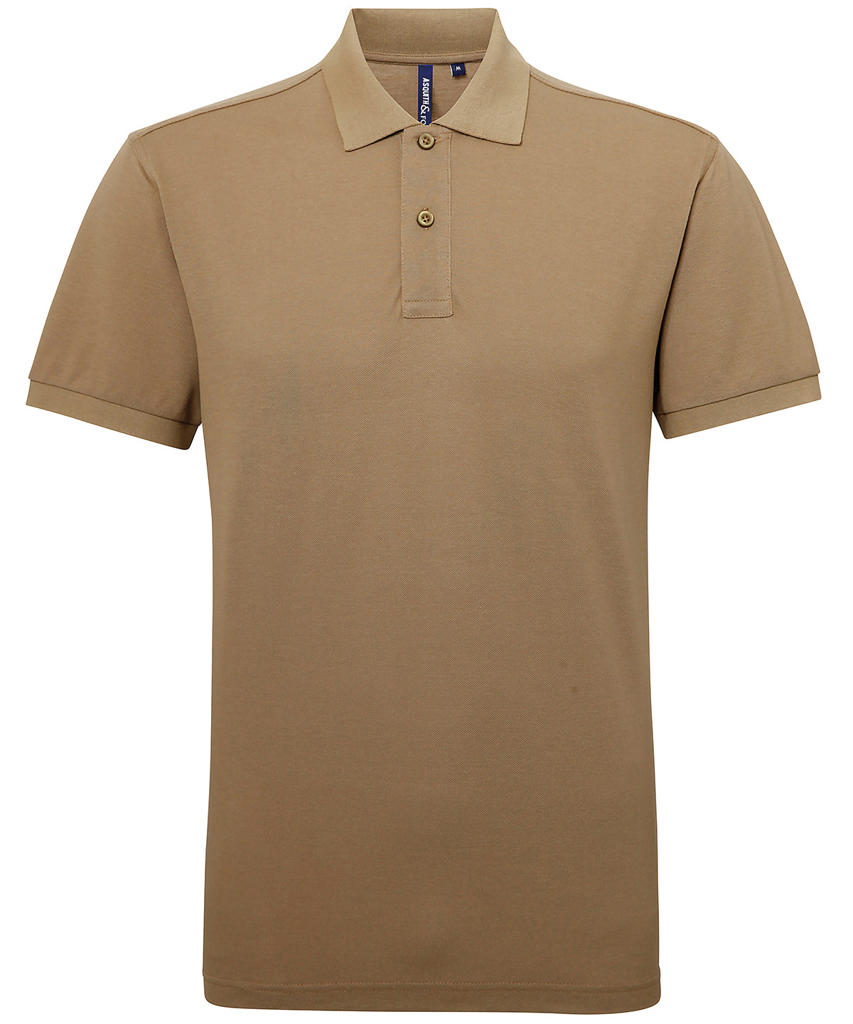Asquith & Fox Men’s polycotton blend polo Khaki - S - Polo Shirts