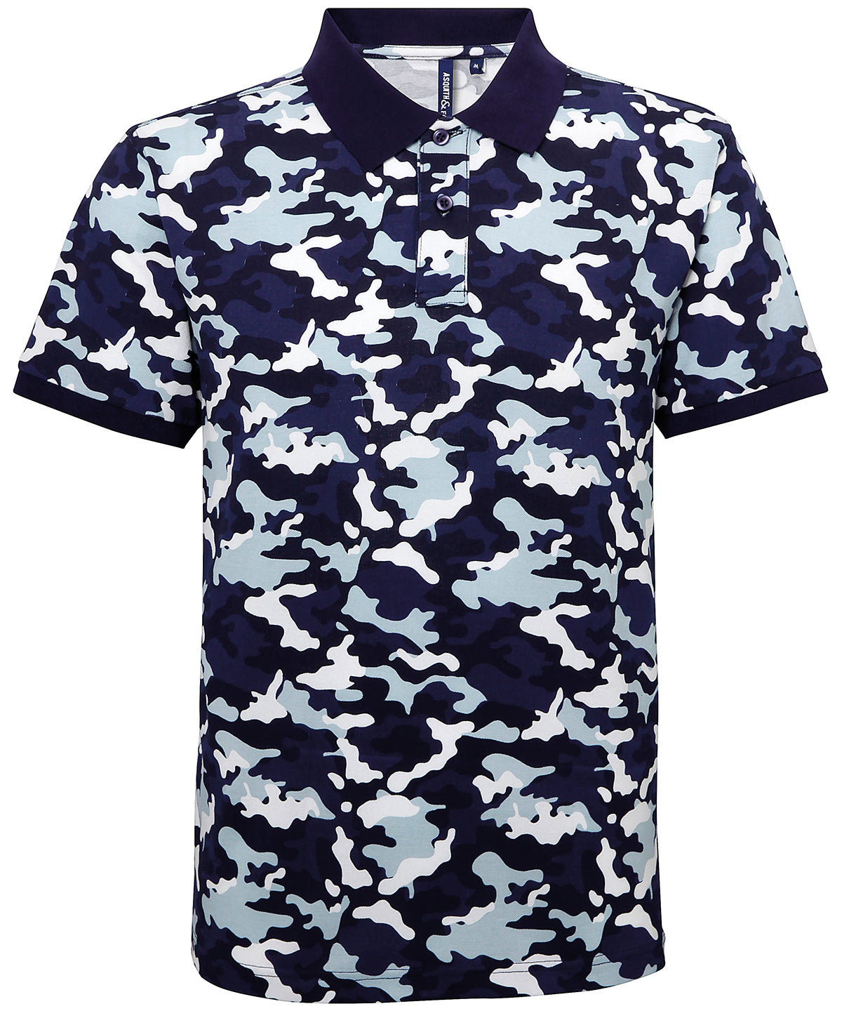 Asquith & Fox Mens camo piqué polo
