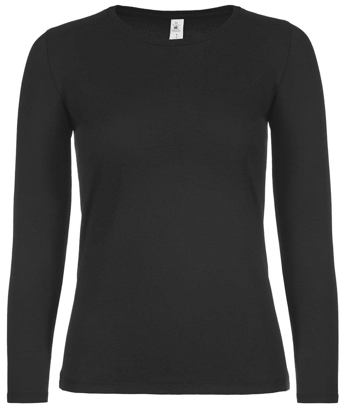 B&C Collection E150 Long Sleeve T-Shirts - Black / XS / Women