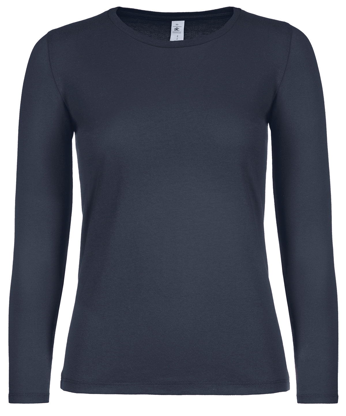 B&C Collection E150 Long Sleeve T-Shirts - Navy / XS / Women