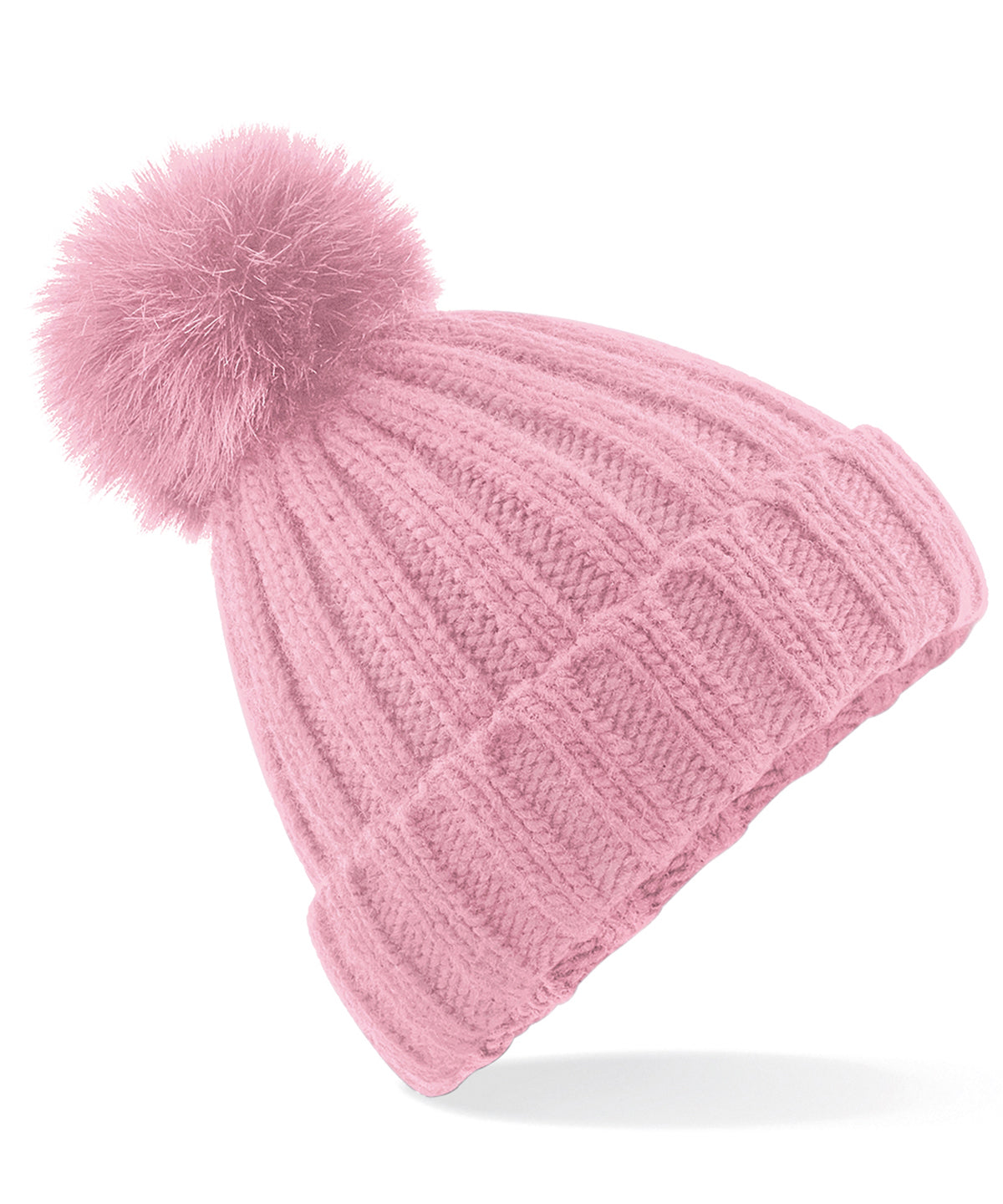 Beechfield Verbier fur pop pom chunky beanie
