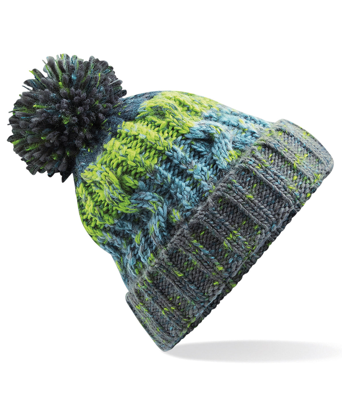 Beechfield Corkscrew pom pom beanie