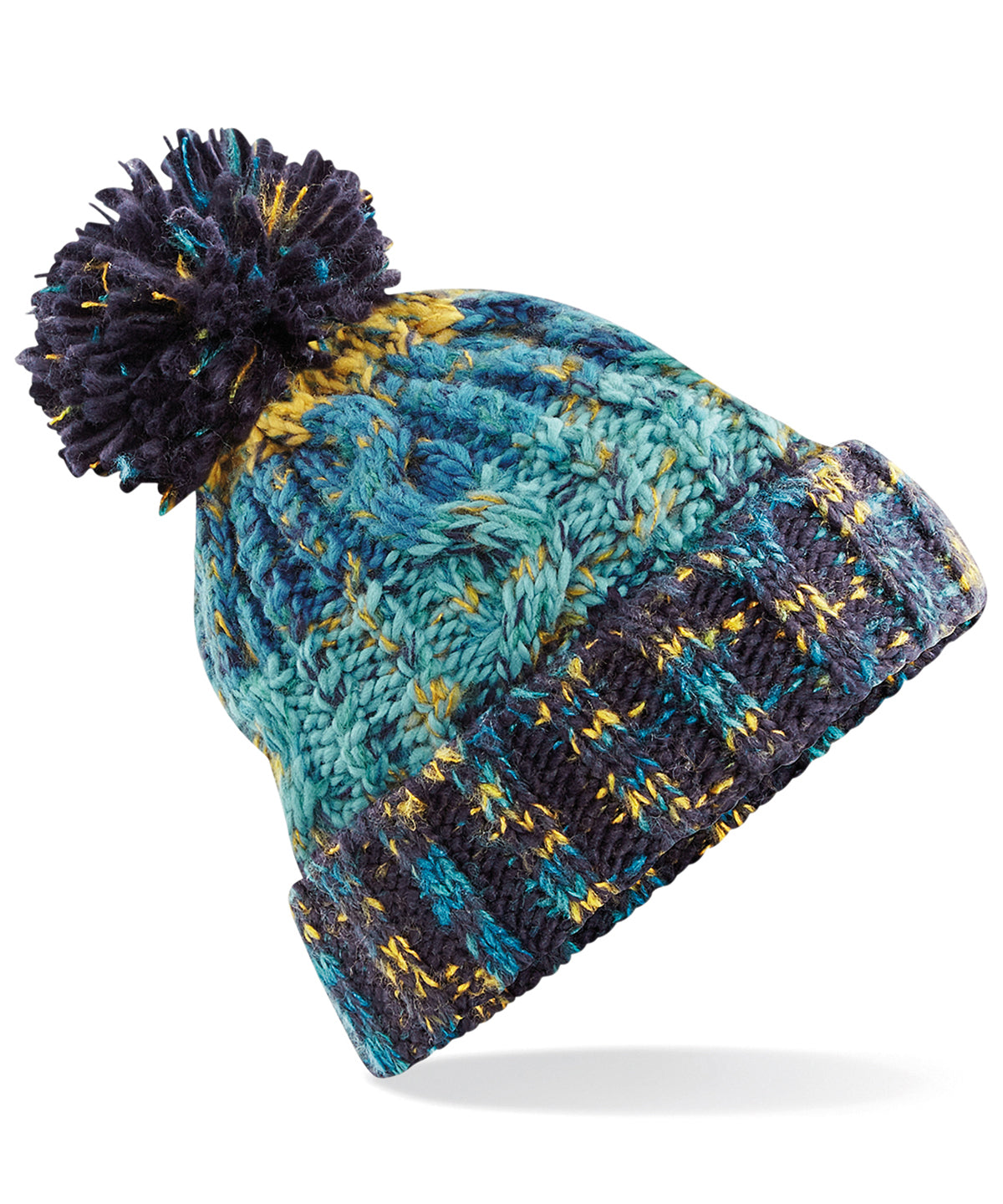 Beechfield Corkscrew pom pom beanie