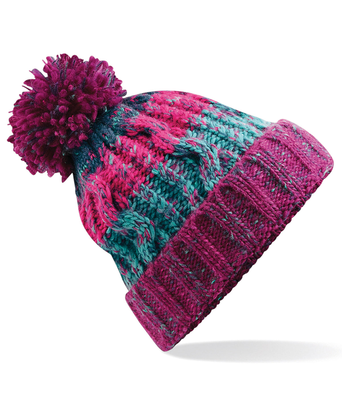 Beechfield Corkscrew pom pom beanie