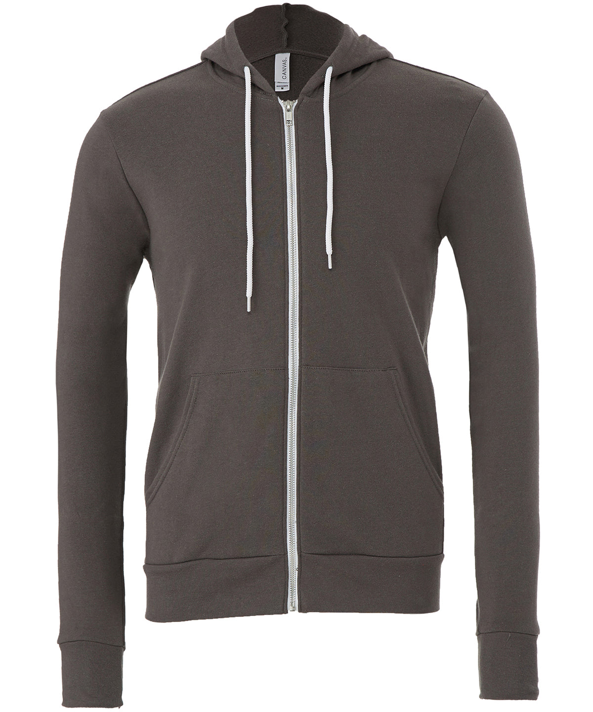 Bella Canvas Unisex Polycotton Fleece Full-Zip Hoodie - Asphalt / XS - Hoodies