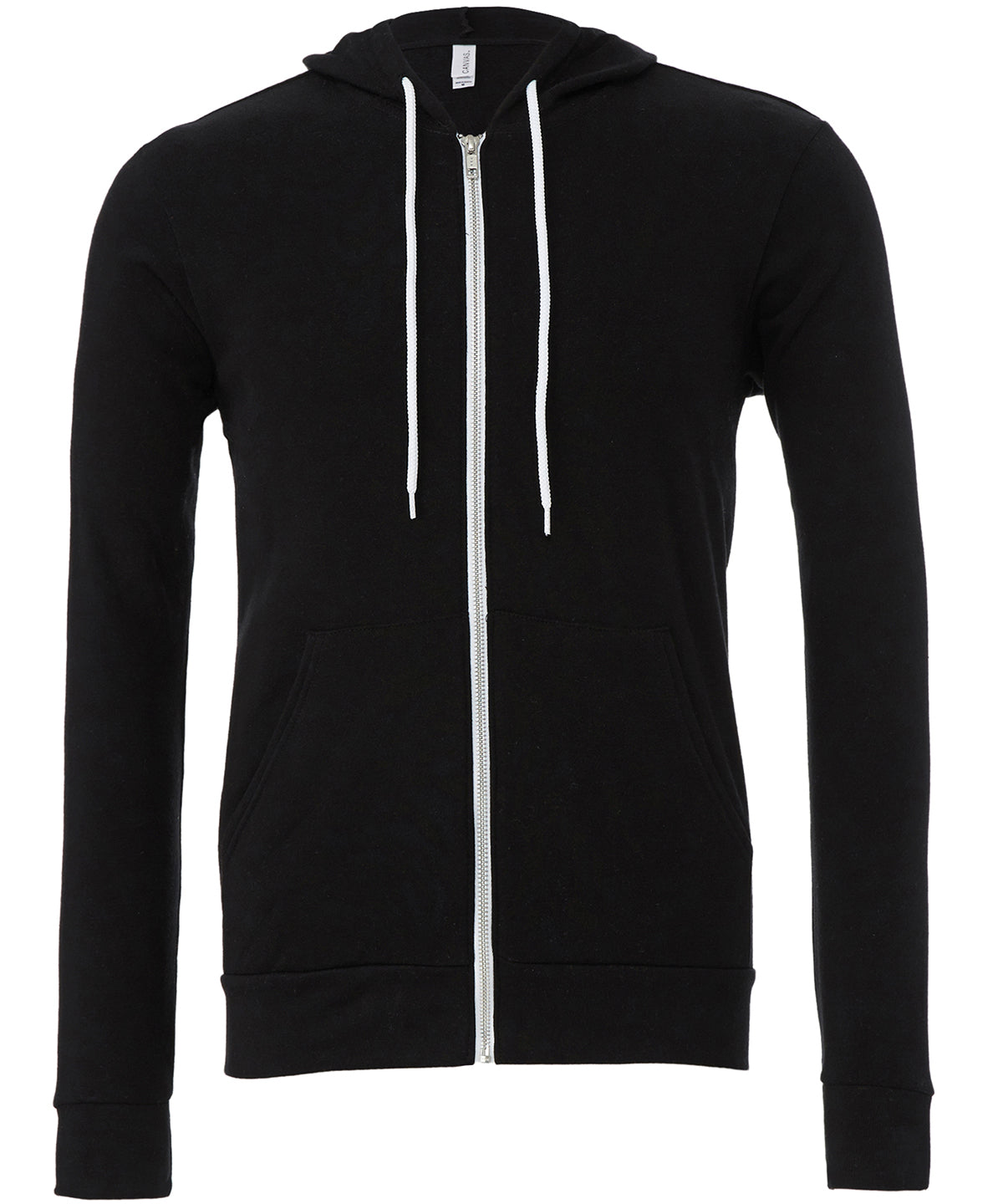 Bella Canvas Unisex Polycotton Fleece Full-Zip Hoodie - Black / XS - Hoodies