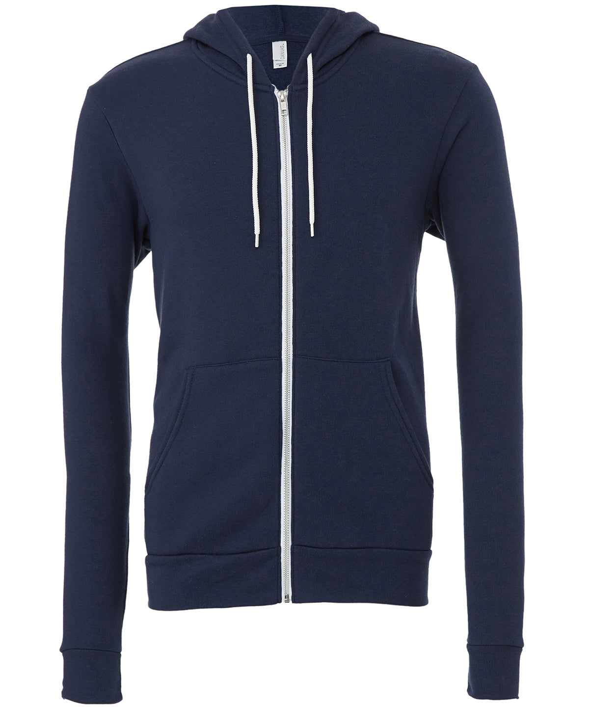 Bella Canvas Unisex Polycotton Fleece Full-Zip Hoodie - Navy / XS - Hoodies