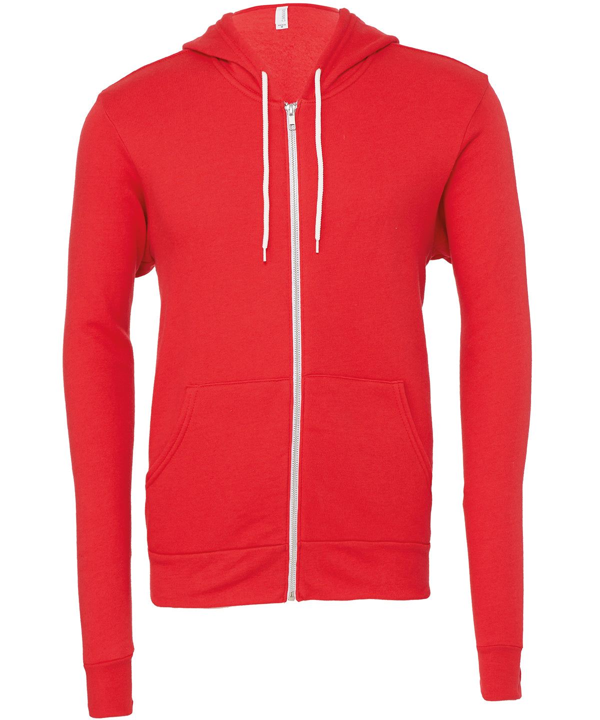 Bella Canvas Unisex Polycotton Fleece Full-Zip Hoodie - Red / XS - Hoodies
