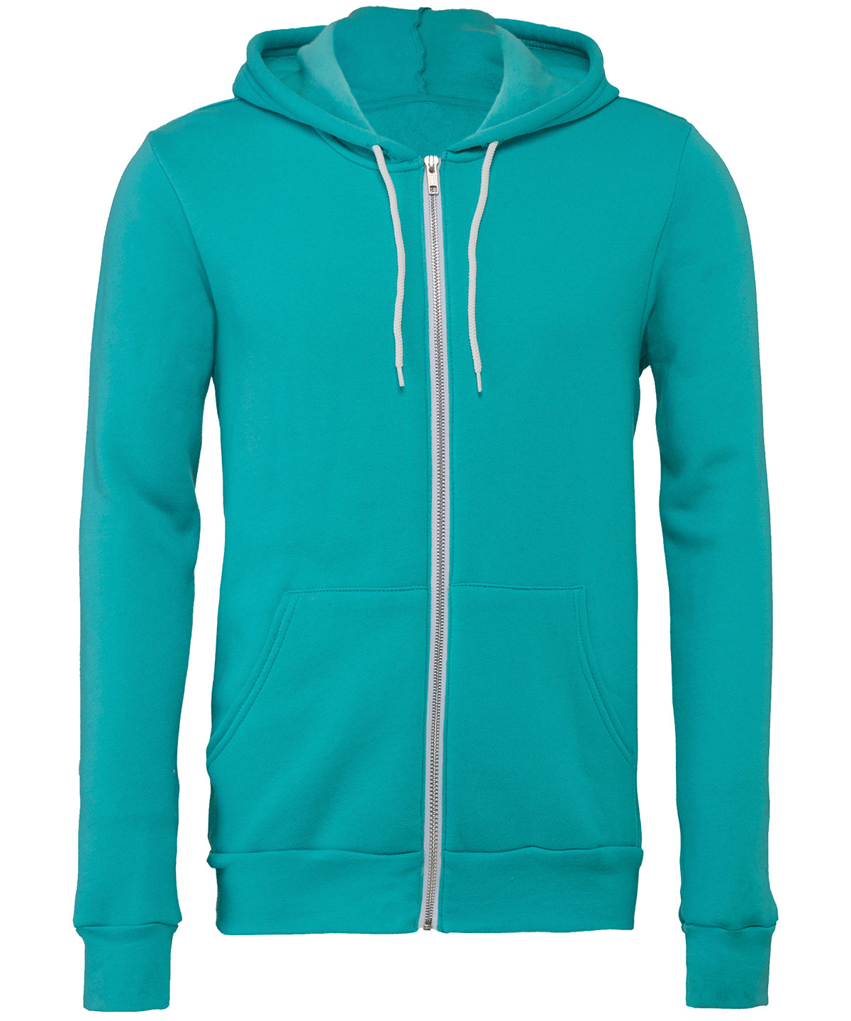 Bella Canvas Unisex Polycotton Fleece Full-Zip Hoodie - Teal / XS - Hoodies