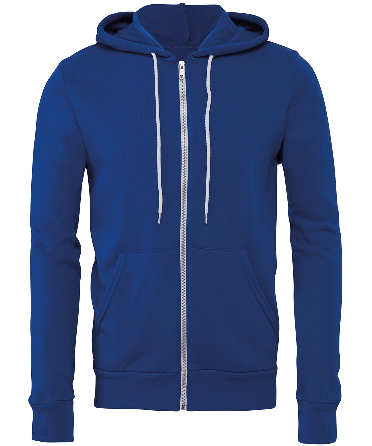 Bella Canvas Unisex Polycotton Fleece Full-Zip Hoodie - True Royal / XS - Hoodies