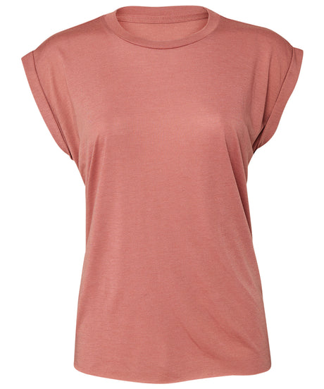Bella Canvas Womens flowy muscle tee with rolled cuff