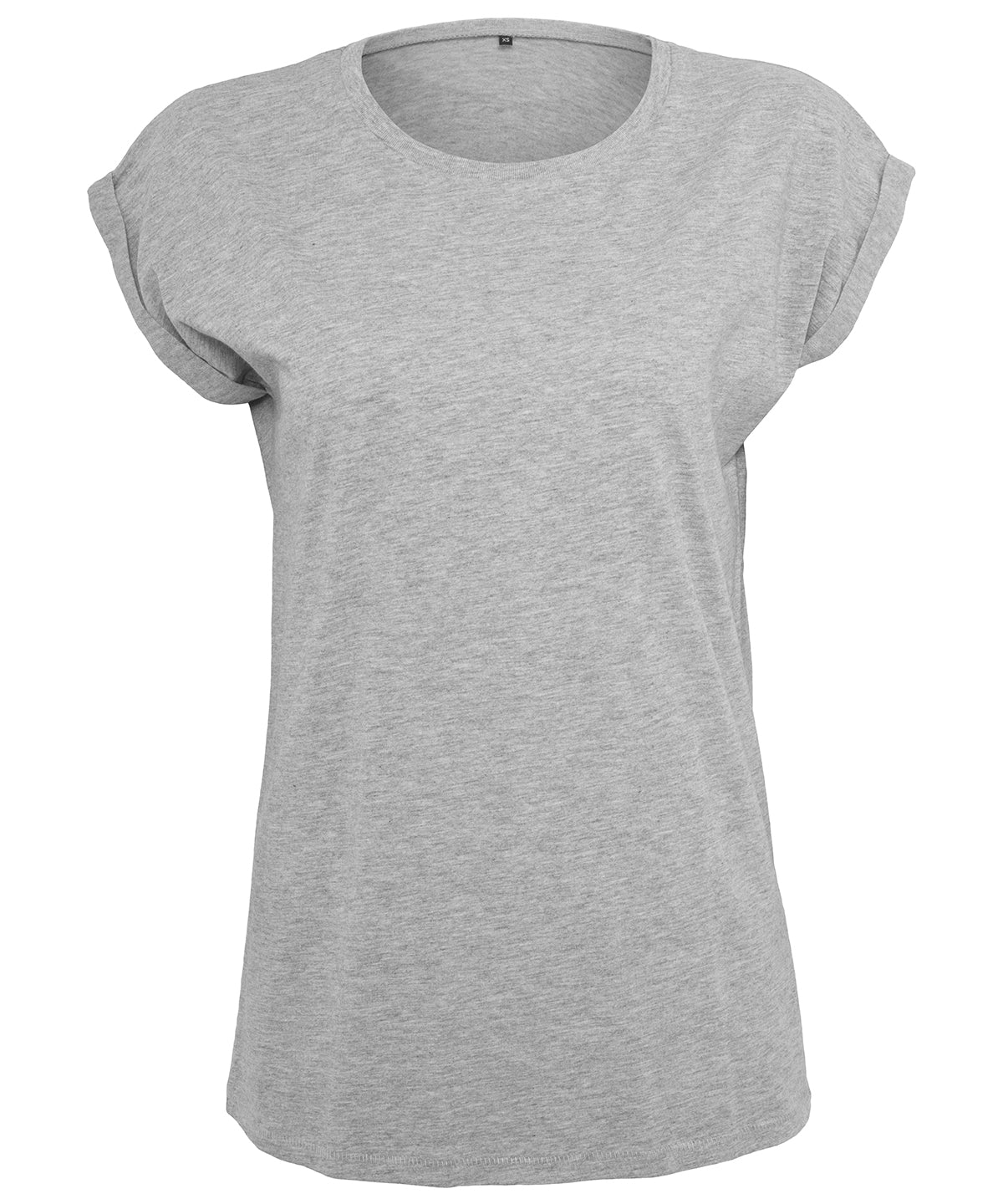 Build Your Brand Womens Extended Shoulder Tee Heather Grey - XS - T-Shirts