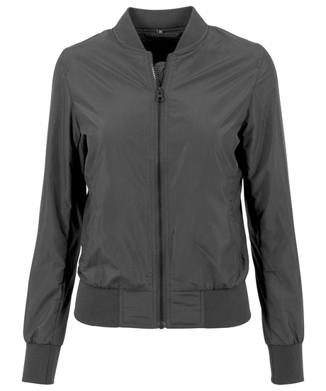 Build Your Brand Womens Nylon Bomber Jacket