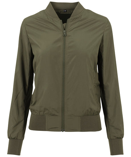 Build Your Brand Womens Nylon Bomber Jacket