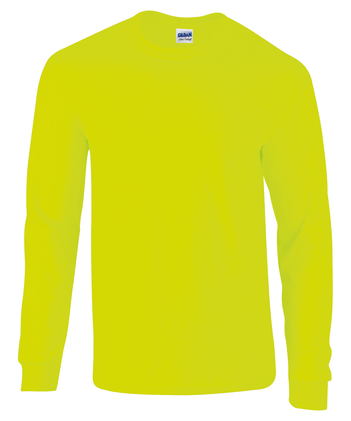 Gildan Ultra Cotton adult long sleeve t-shirt Safety Green - S - T-Shirts