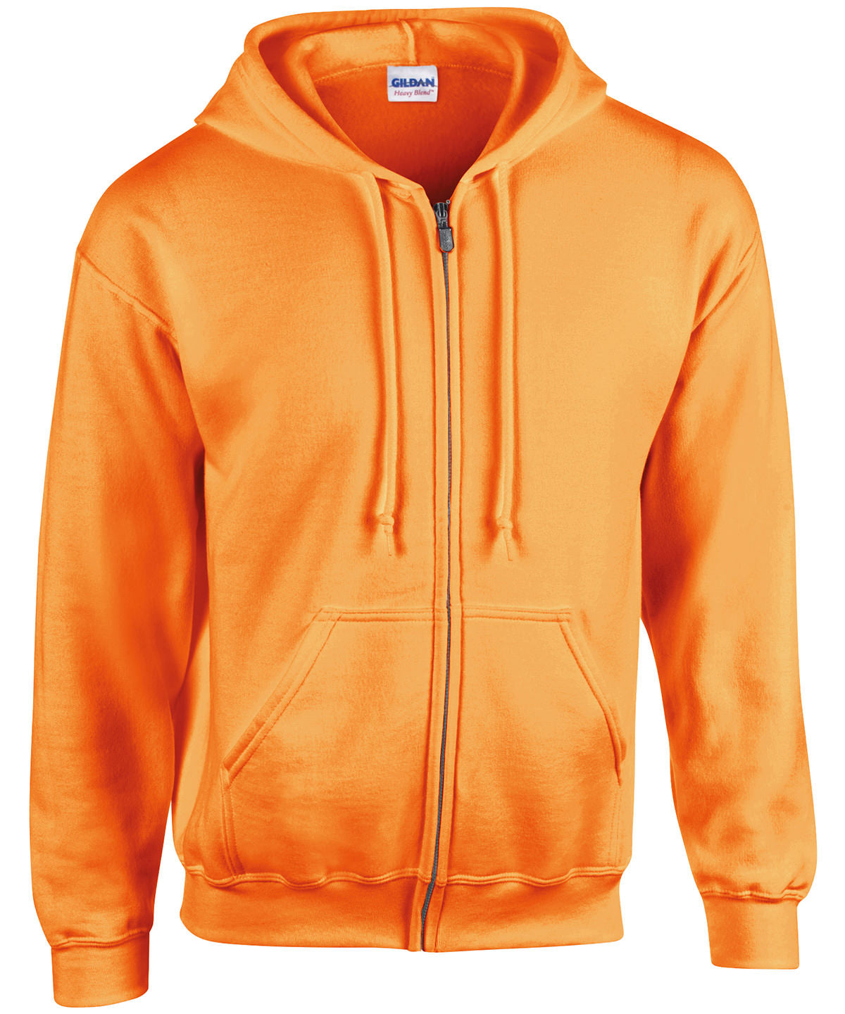 Gildan Heavy Blend full zip hooded sweatshirt Safety Orange