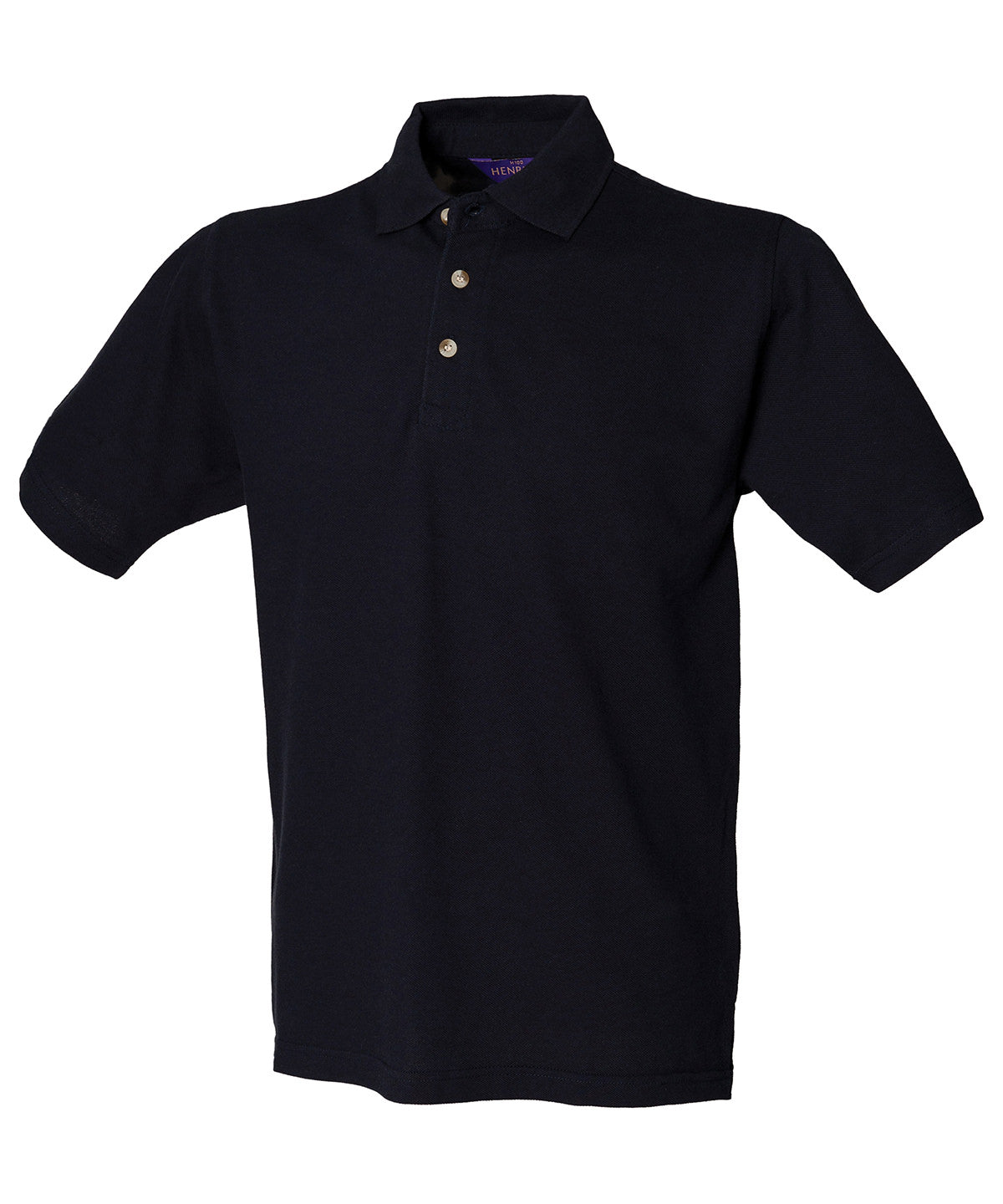 Henbury Classic cotton piqué polo with stand-up collar
