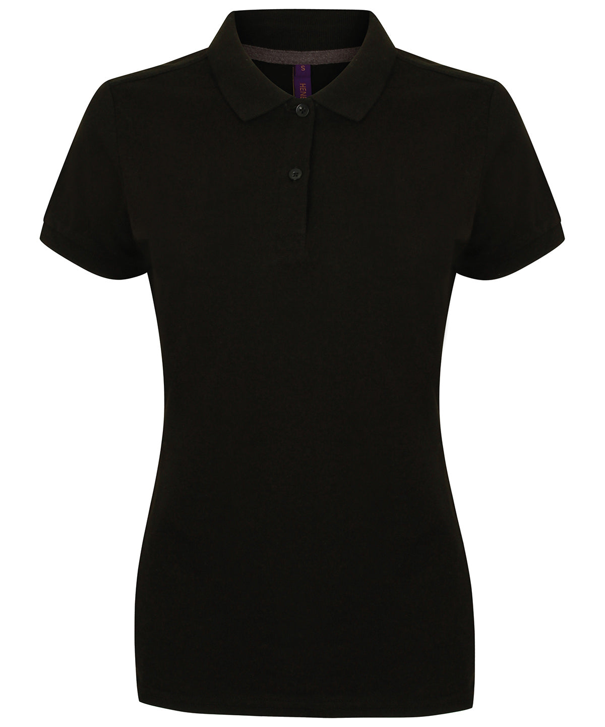 Henbury Womens micro-fine piqué polo shirt - Black / XXS - Polo Shirts