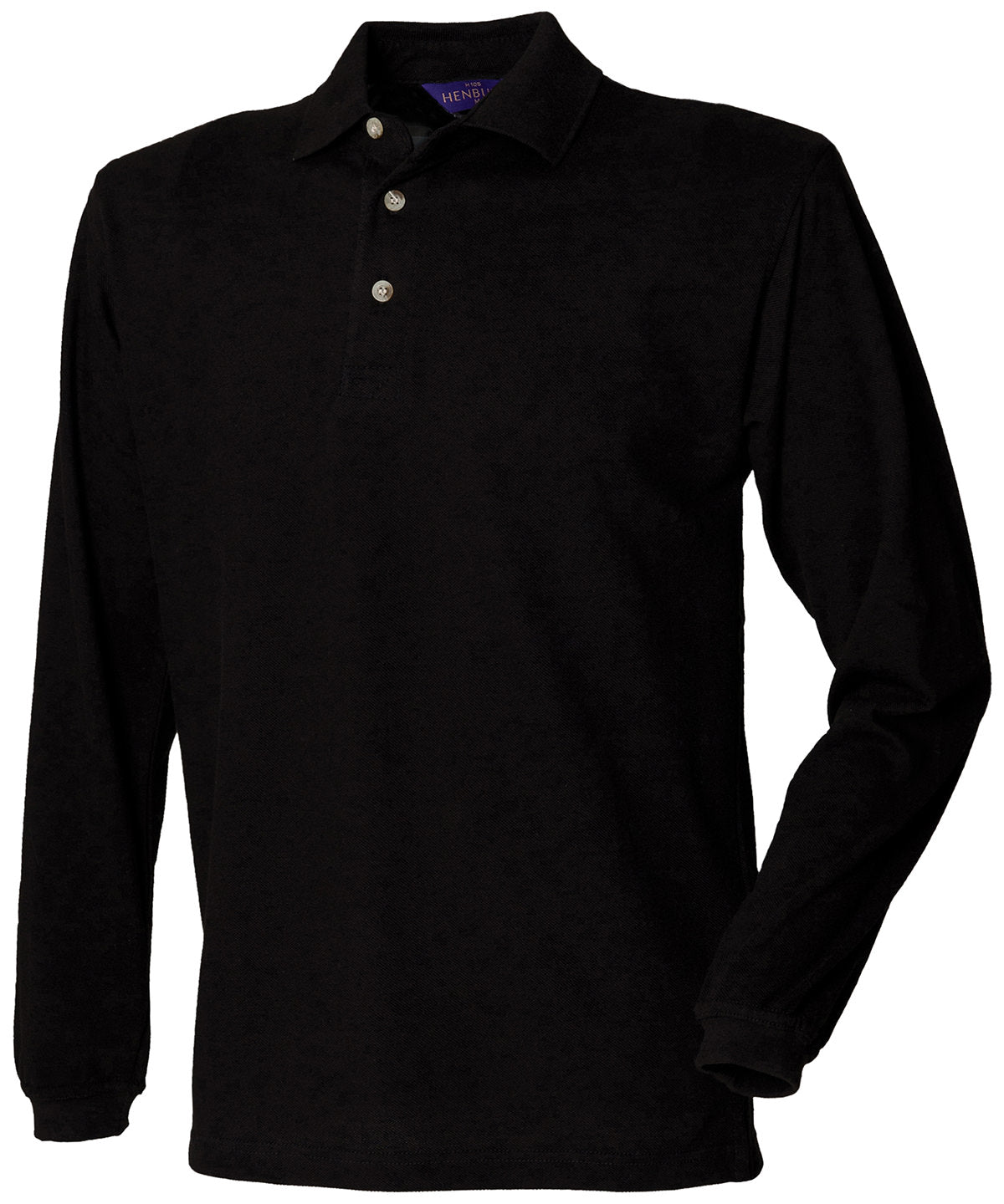 Henbury Long sleeve cotton polo shirt