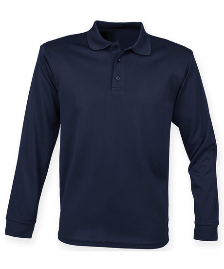 Henbury Long sleeve Coolplus polo shirt