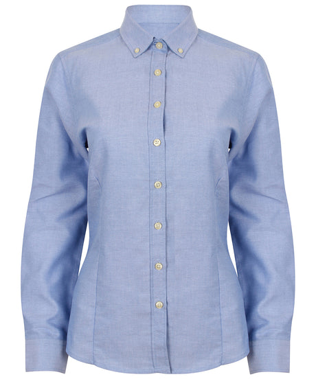 Henbury Women's modern long sleeve Oxford shirt