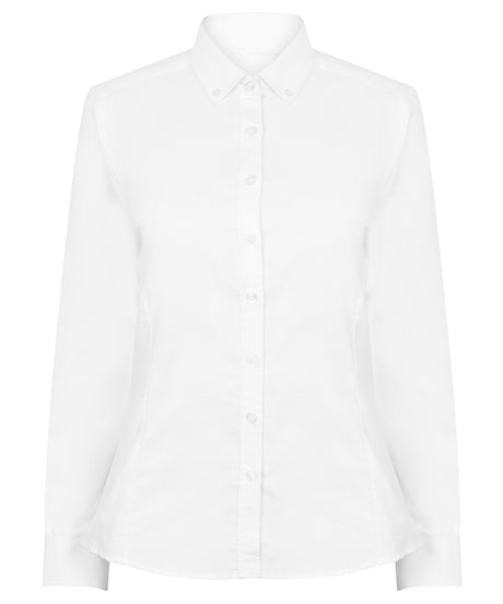 Henbury Women's modern long sleeve Oxford shirt