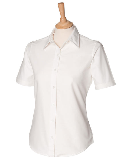 Henbury Women's short sleeve classic Oxford shirt