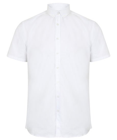 Henbury Modern short sleeve Oxford shirt