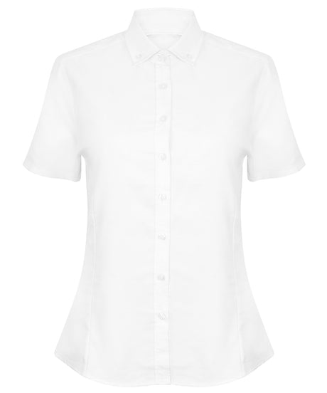 Henbury Women's modern short sleeve Oxford shirt
