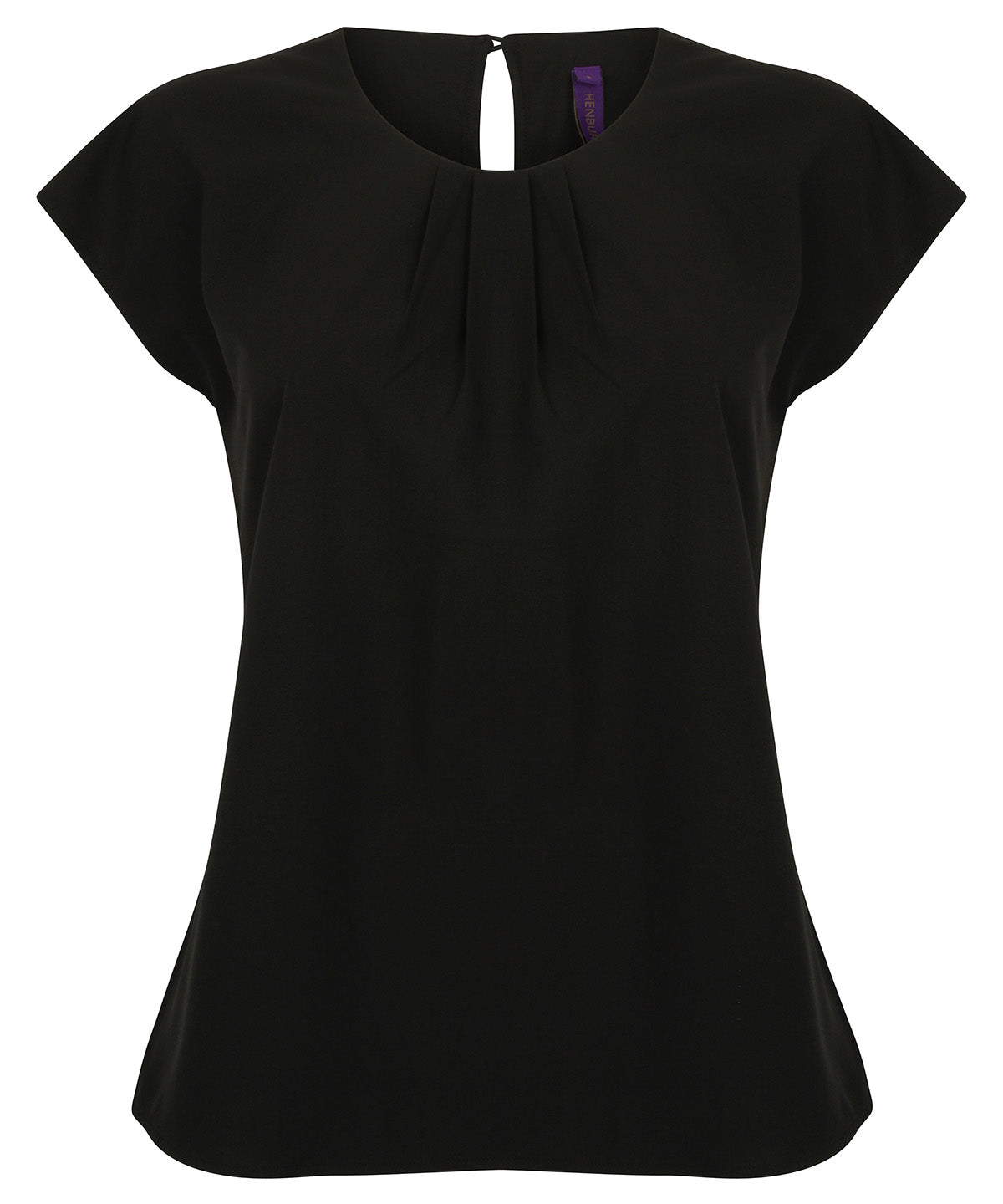 Henbury Women's pleat front short sleeve blouse