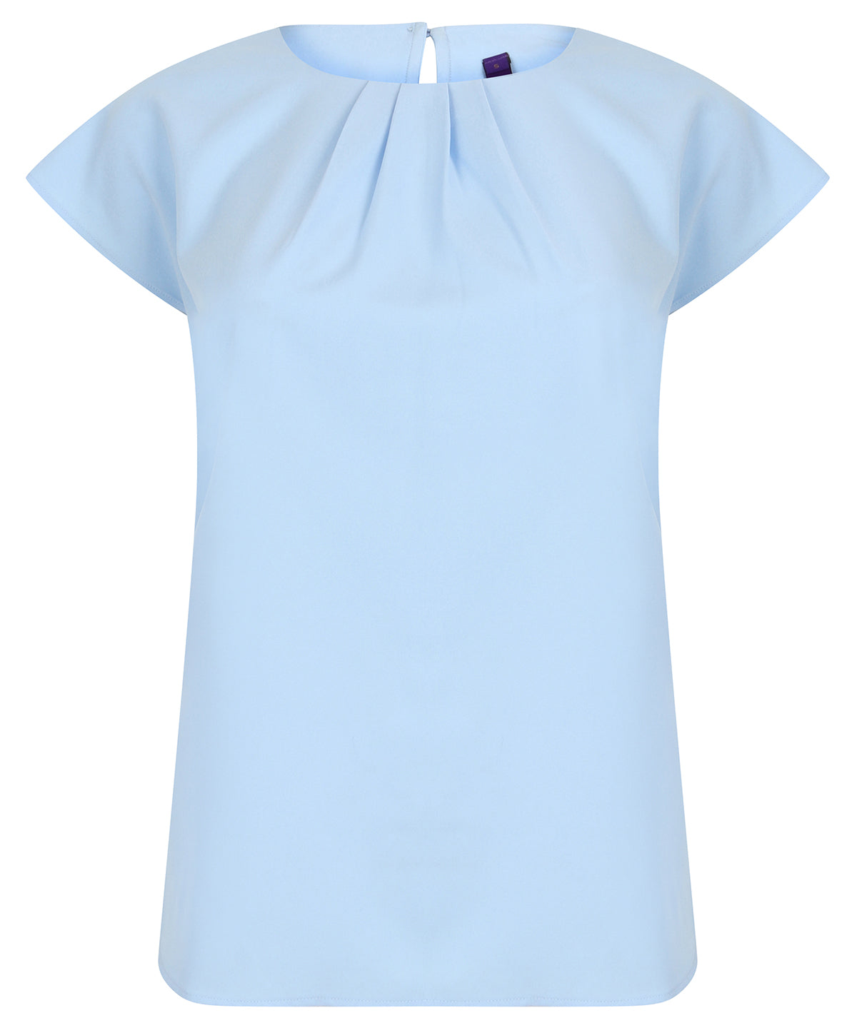 Henbury Women's pleat front short sleeve blouse