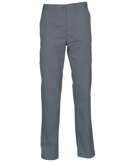 Henbury Womens 65/35 flat fronted chino trousers