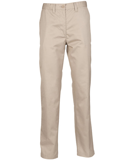 Henbury Womens 65/35 flat fronted chino trousers