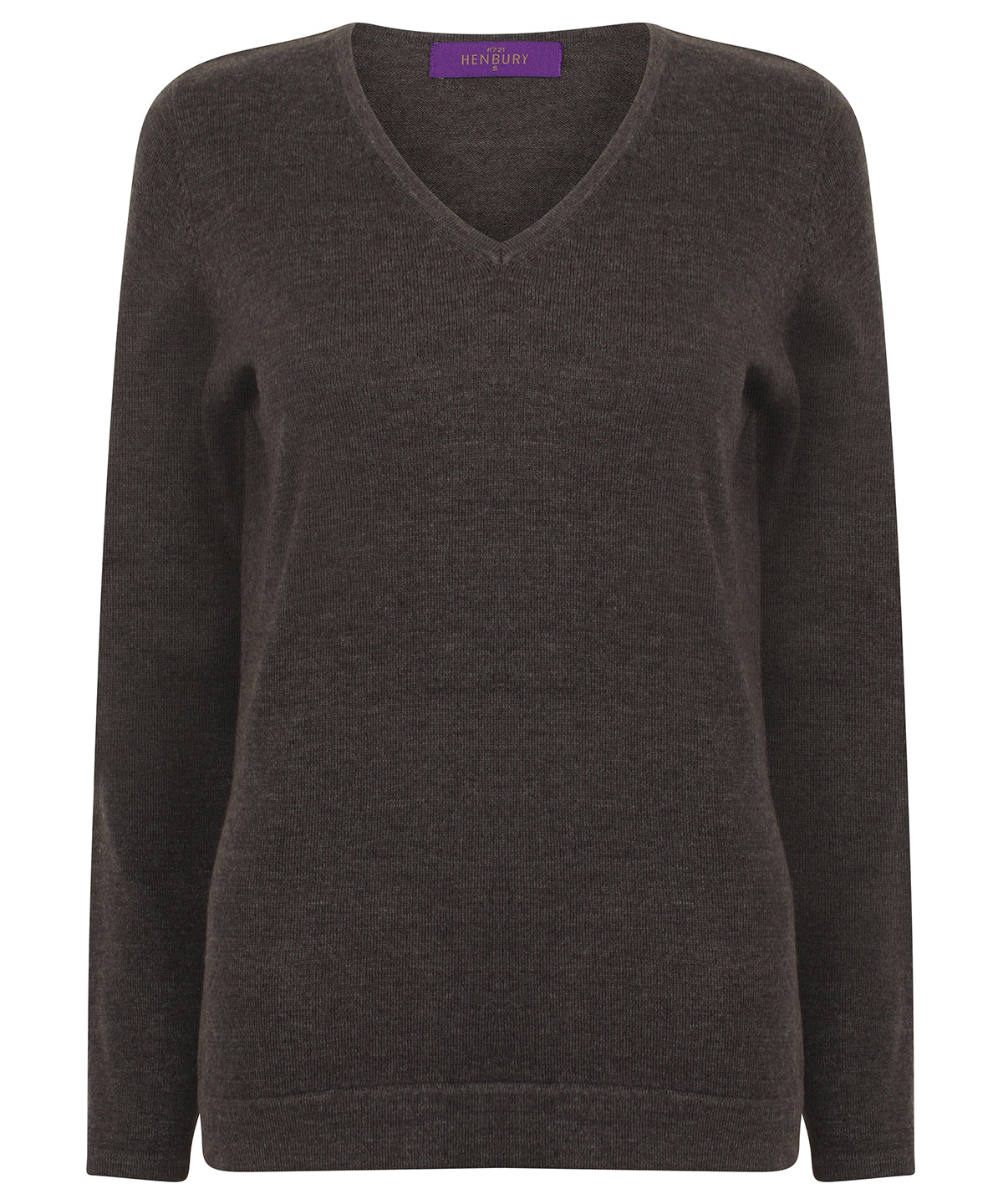 Henbury Women's 12 gauge v-neck jumper