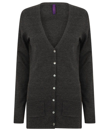 Henbury Women's v-button cardigan