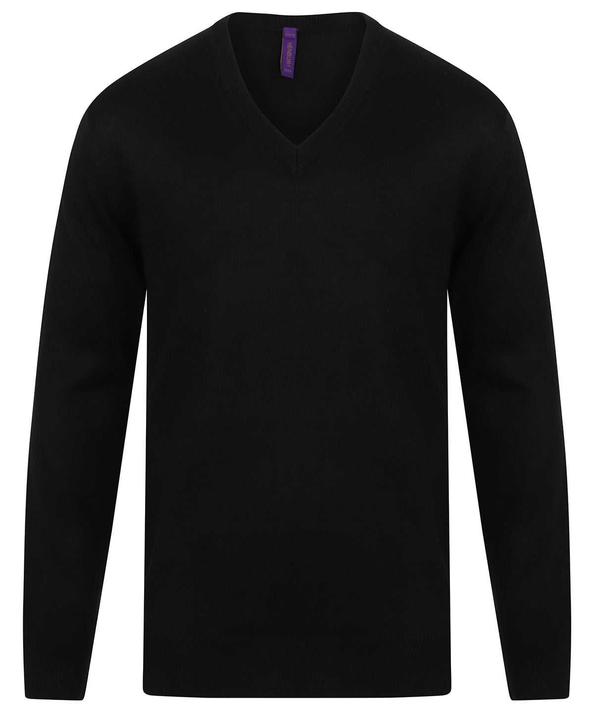 Henbury Cashmere touch acrylic v-neck jumper