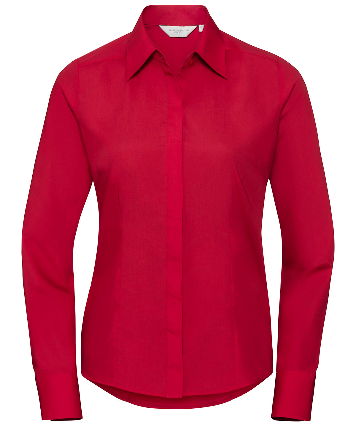 Russell Women'S Long Sleeve Polycotton Easycare Fitted Poplin Shirt