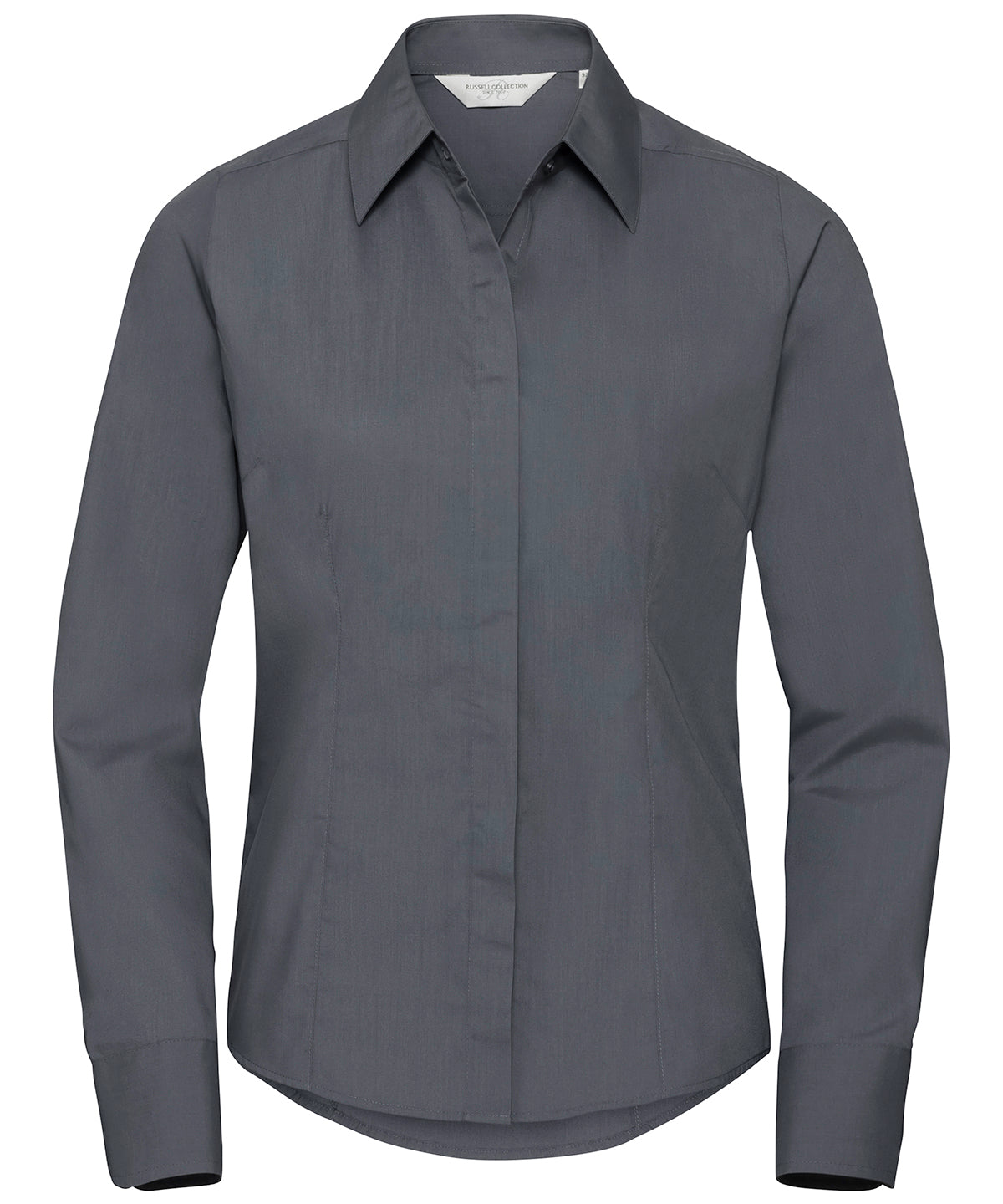 Russell Women'S Long Sleeve Polycotton Easycare Fitted Poplin Shirt