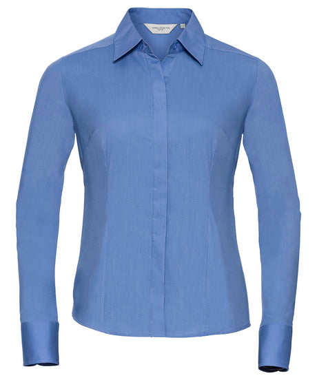 Russell Women'S Long Sleeve Polycotton Easycare Fitted Poplin Shirt