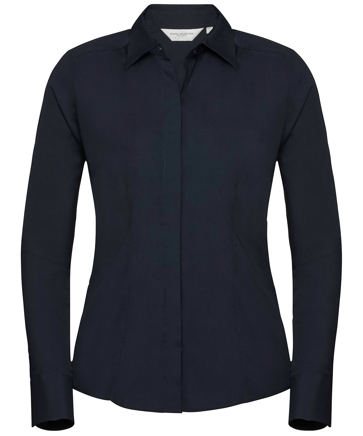 Russell Women'S Long Sleeve Polycotton Easycare Fitted Poplin Shirt