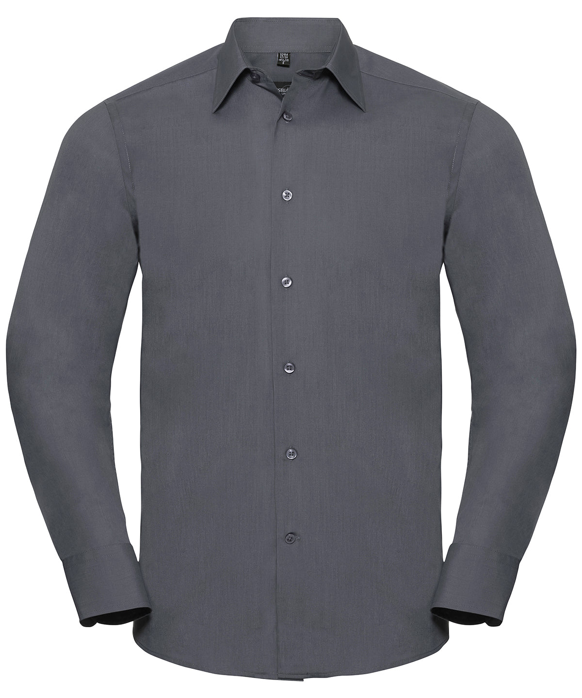 Russell Long Sleeve Polycotton Easycare Fitted Poplin Shirt