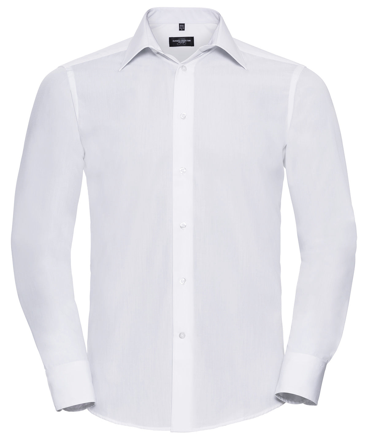 Russell Long Sleeve Polycotton Easycare Fitted Poplin Shirt