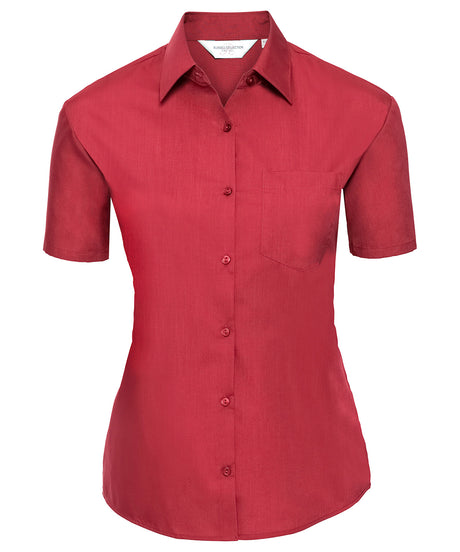 Russell Women'S Short Sleeve Polycotton Easycare Poplin Shirt