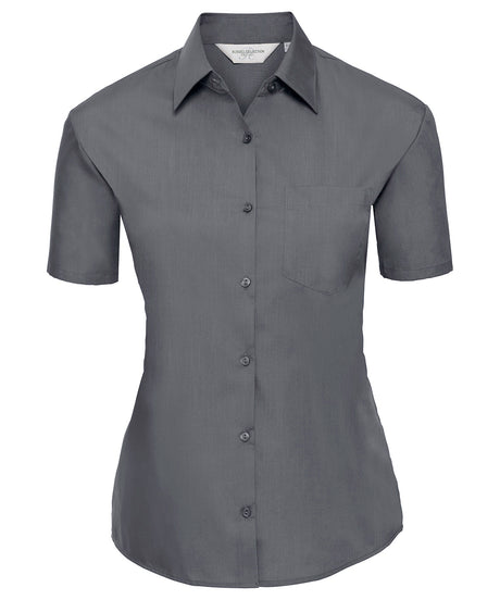Russell Women'S Short Sleeve Polycotton Easycare Poplin Shirt