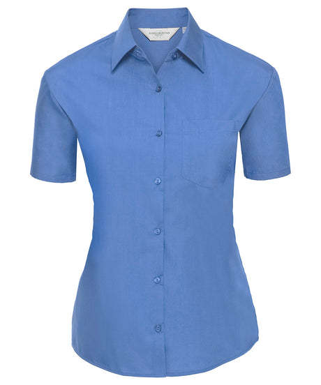 Russell Women'S Short Sleeve Polycotton Easycare Poplin Shirt