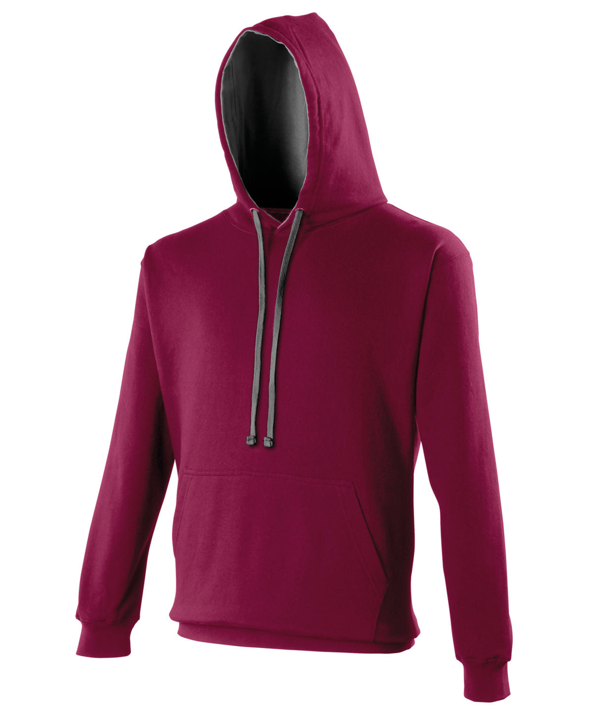 AWDis Varsity Hoodie Unisex - Burgundy/Charcoal / XS / hoodie - Hoodies
