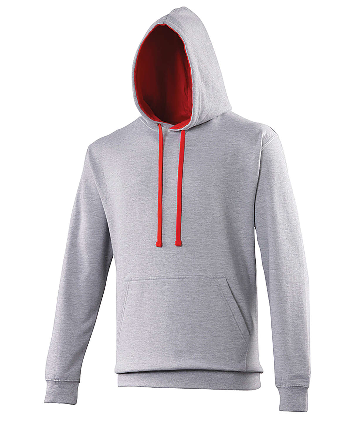 AWDis Varsity Hoodie Unisex - Heather Grey/Fire Red / XS / hoodie - Hoodies